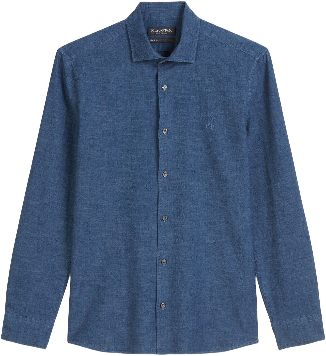 Spread collar, long sleeve, round h