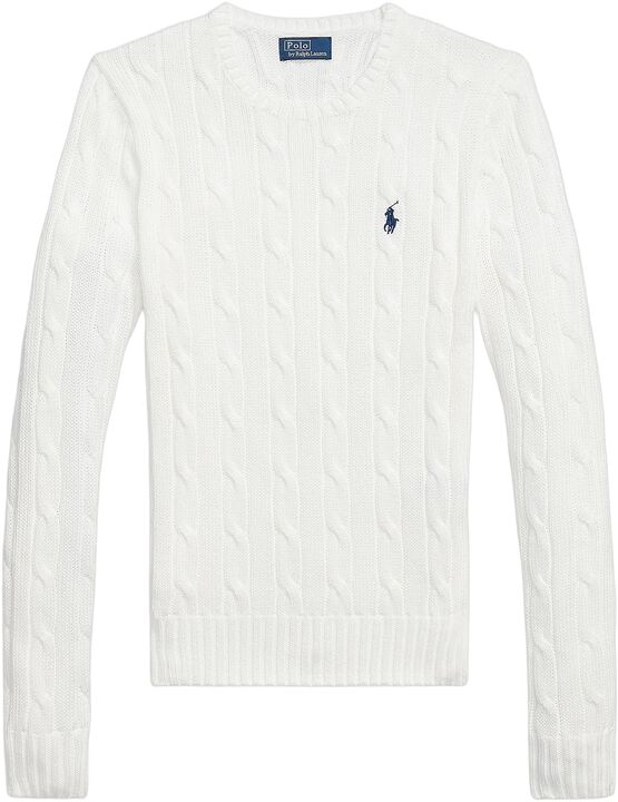 Cable-Knit Cotton Crewneck Sweater