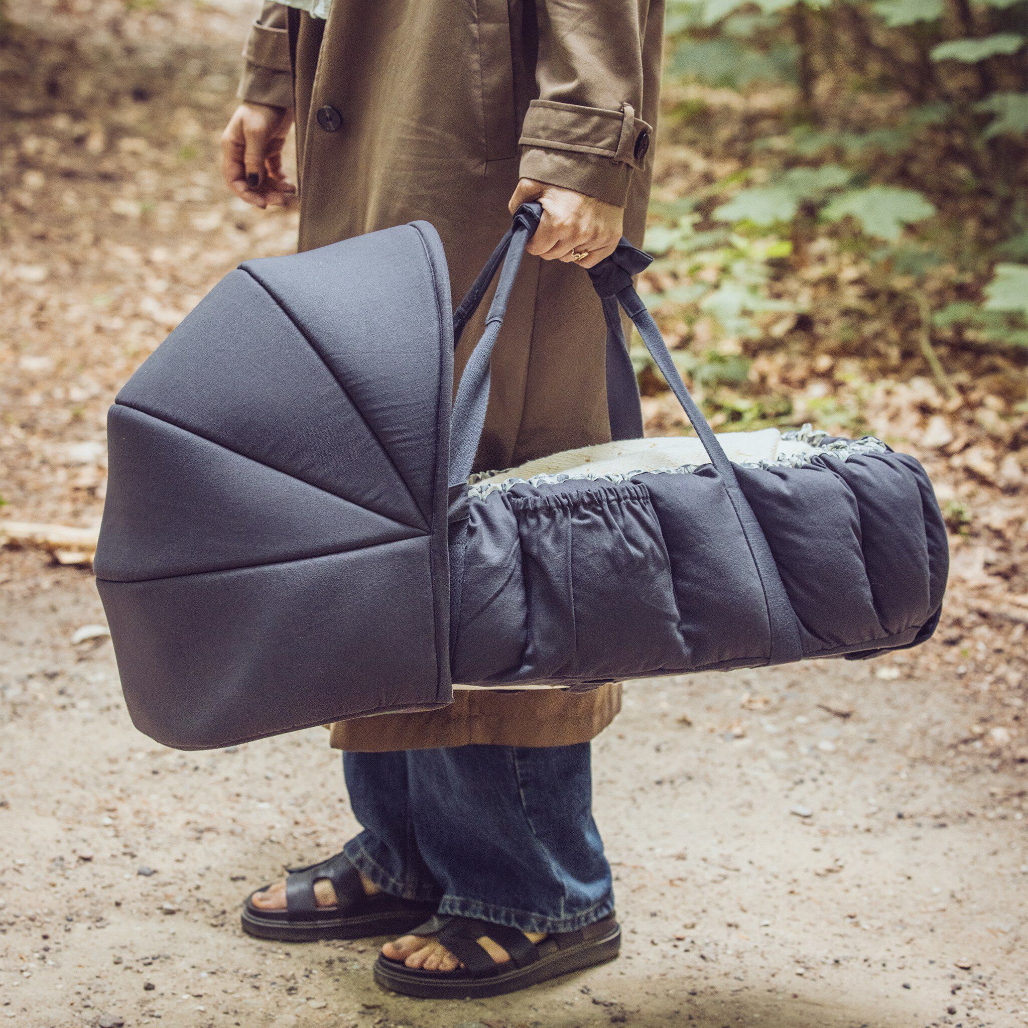 Sebra 3-i-1 Babynest, blue olive