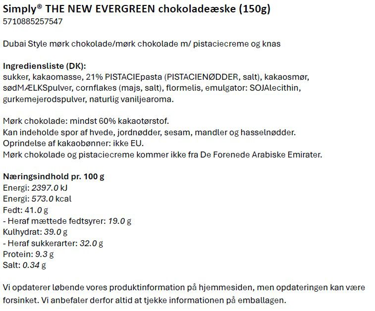 Simply&reg; THE NEW EVERGREEN gave&aelig;ske (150g)