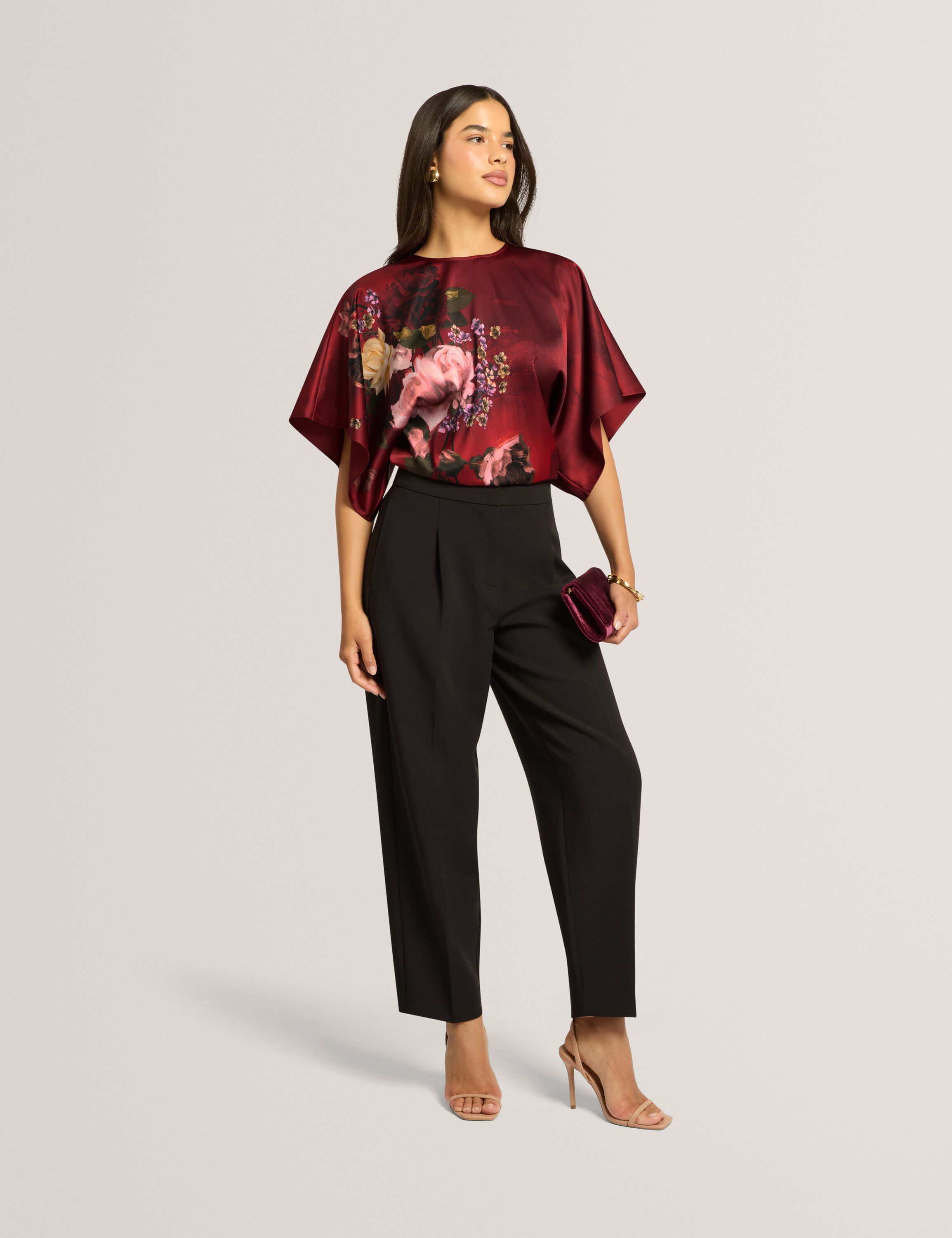 OTILEE Printed Batwing Top