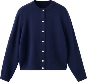 Knitted cardigan with metallic butt