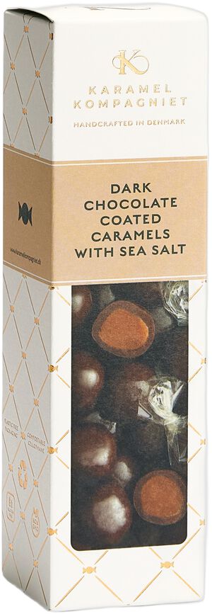 Dark Chocolate coated caramels with sea salt Elegance