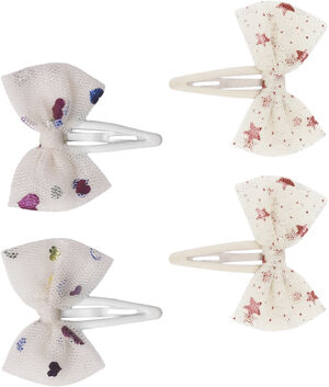 4-PACK TULLE BOWIE HAIRCLIPS