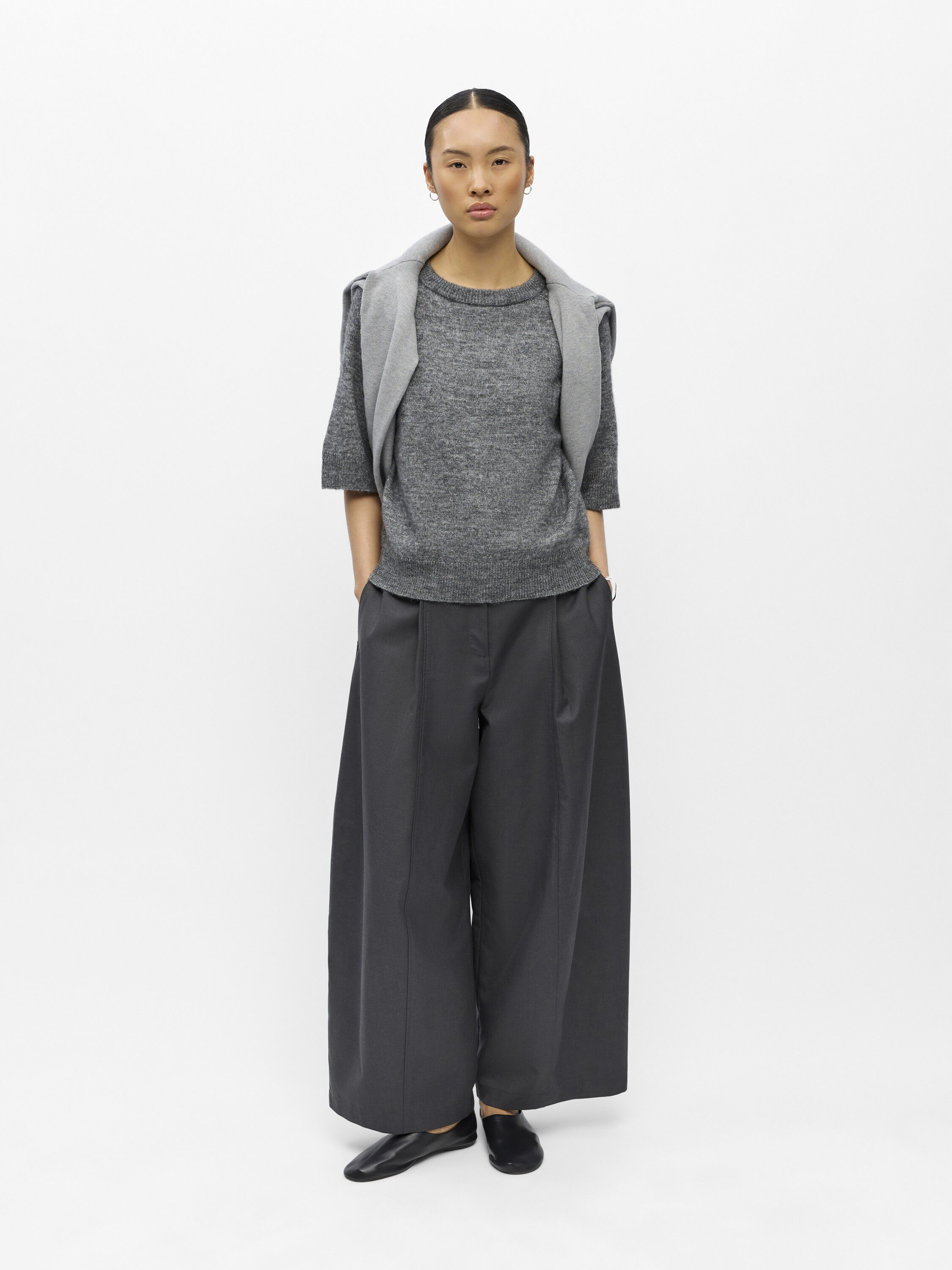 OBJDENISI 2/4 RE KNIT PULLOVER NOOS