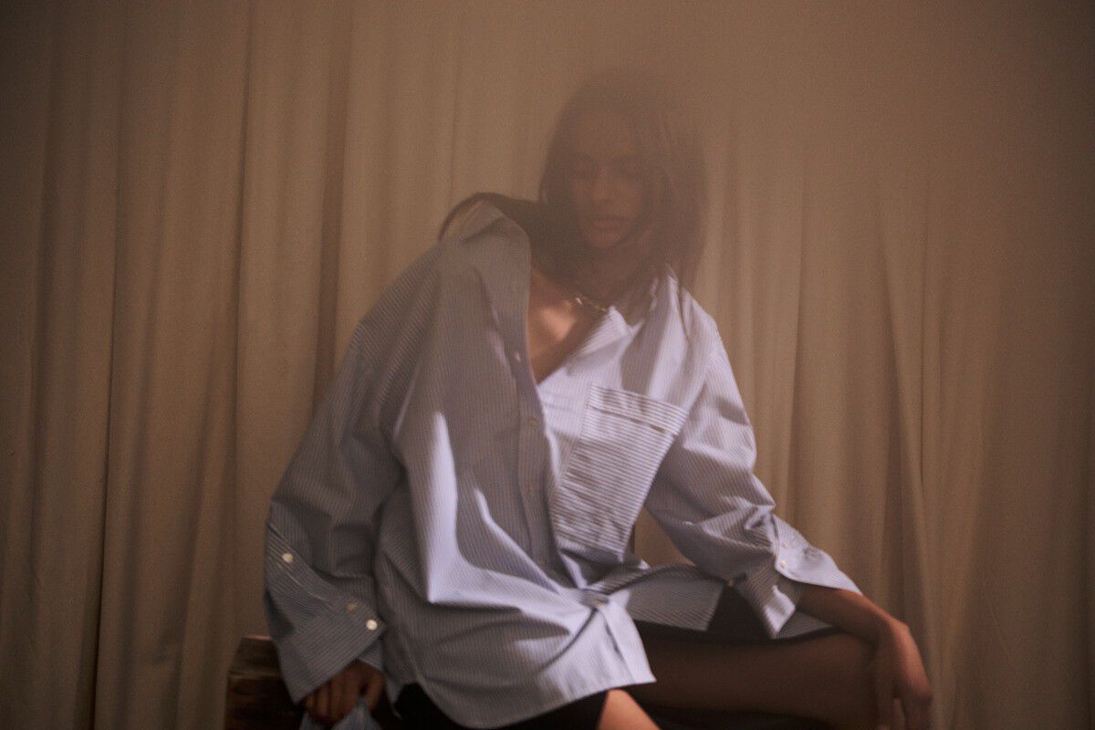 Quilt stripe oversize shirt - Bobbi