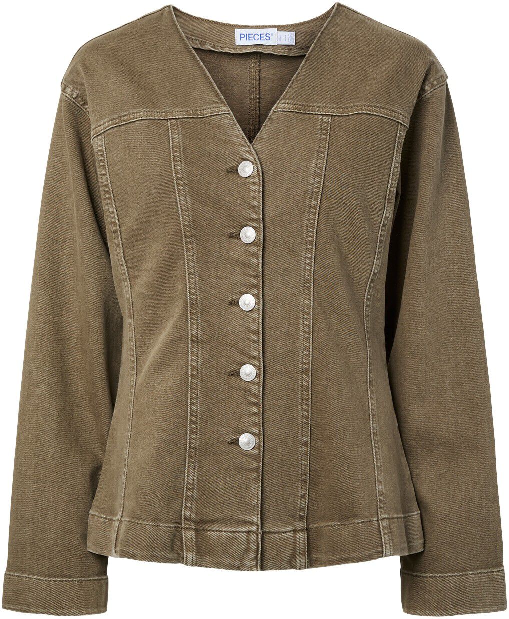 PCSILKE LS COL DENIM SHIRT