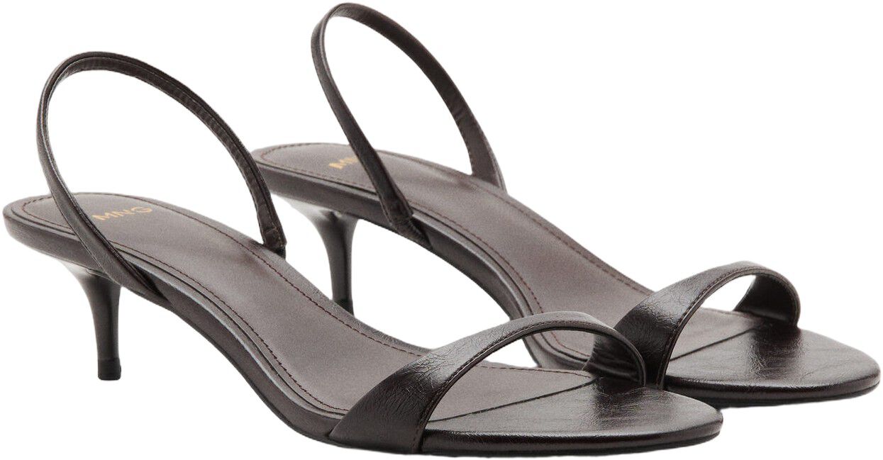 Kitten-heel sandals with strap