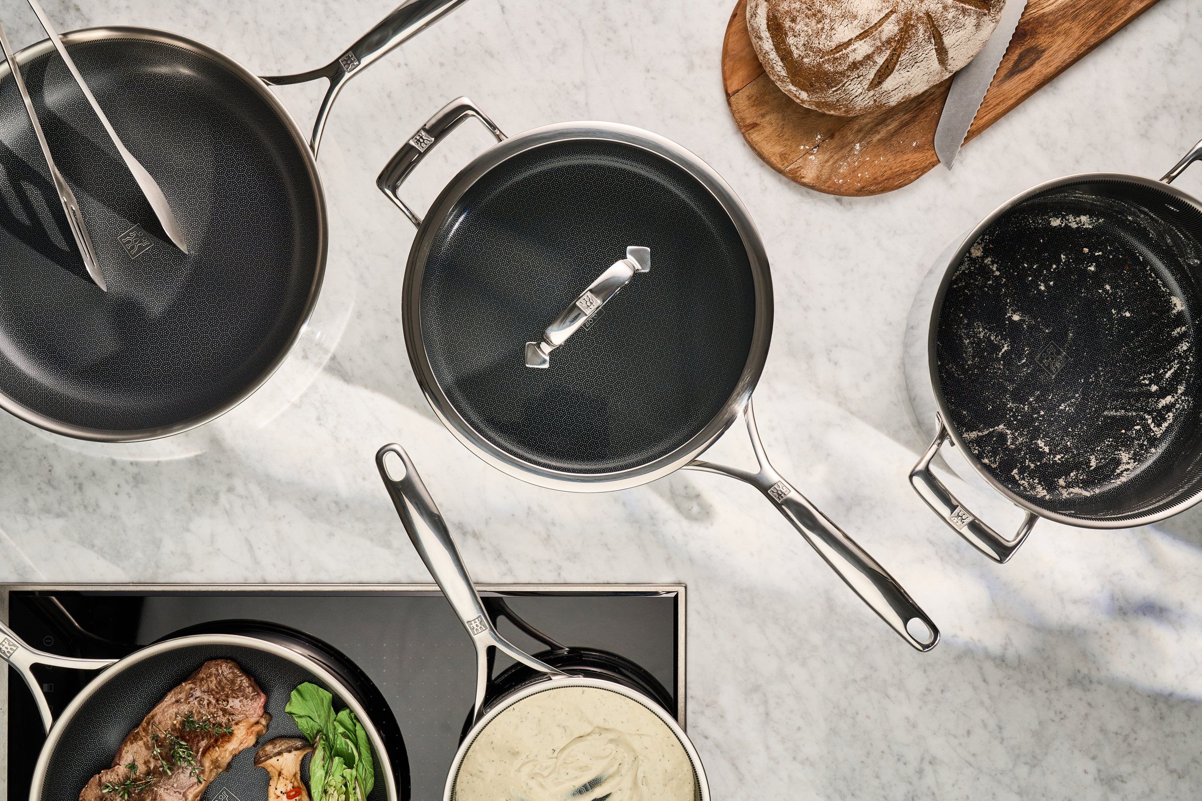 Fry pan 30 cm, 18/10 stainless steel, silver