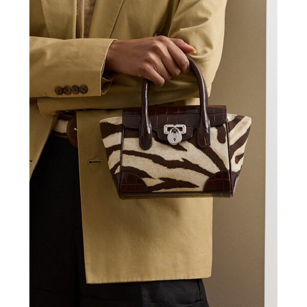 Zebra-Print Canvas Small Tanner Satchel