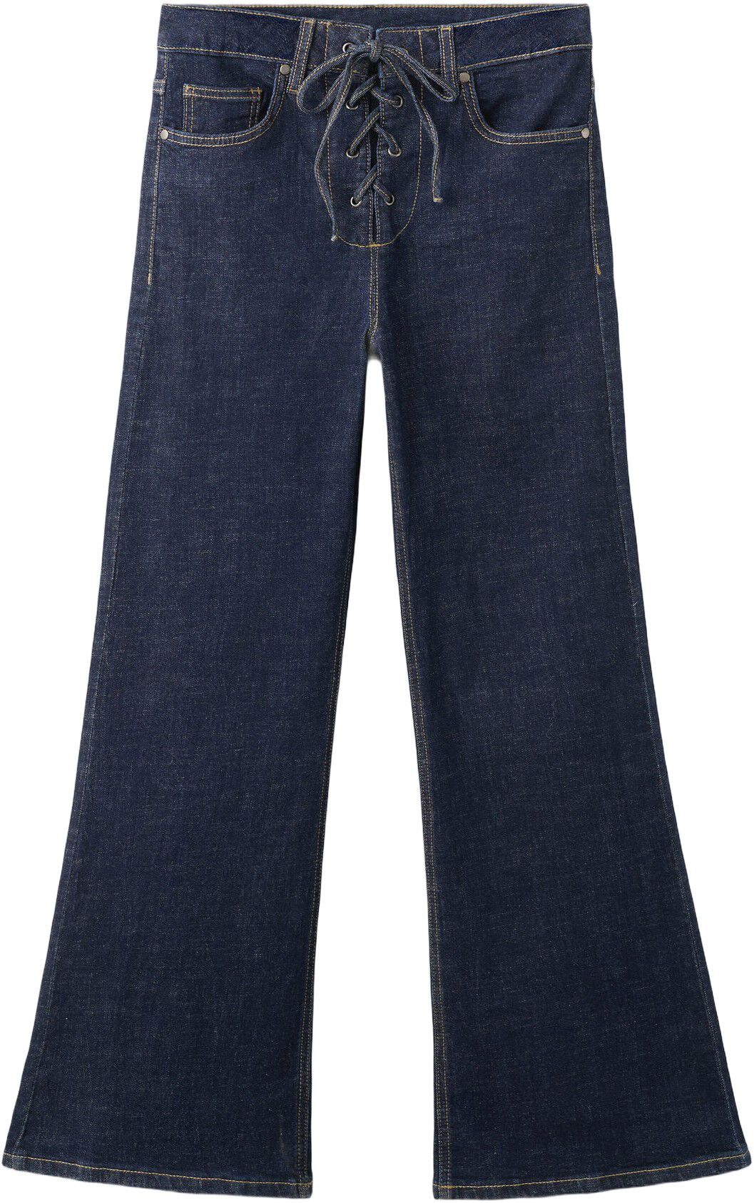 Flare jeans with drawstrings