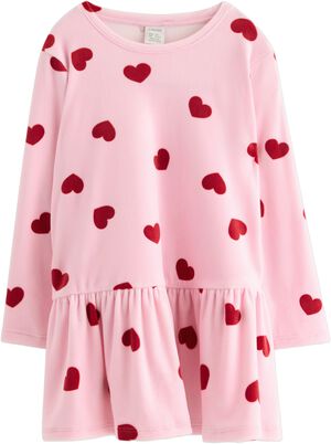 Top long velour hearts AOP