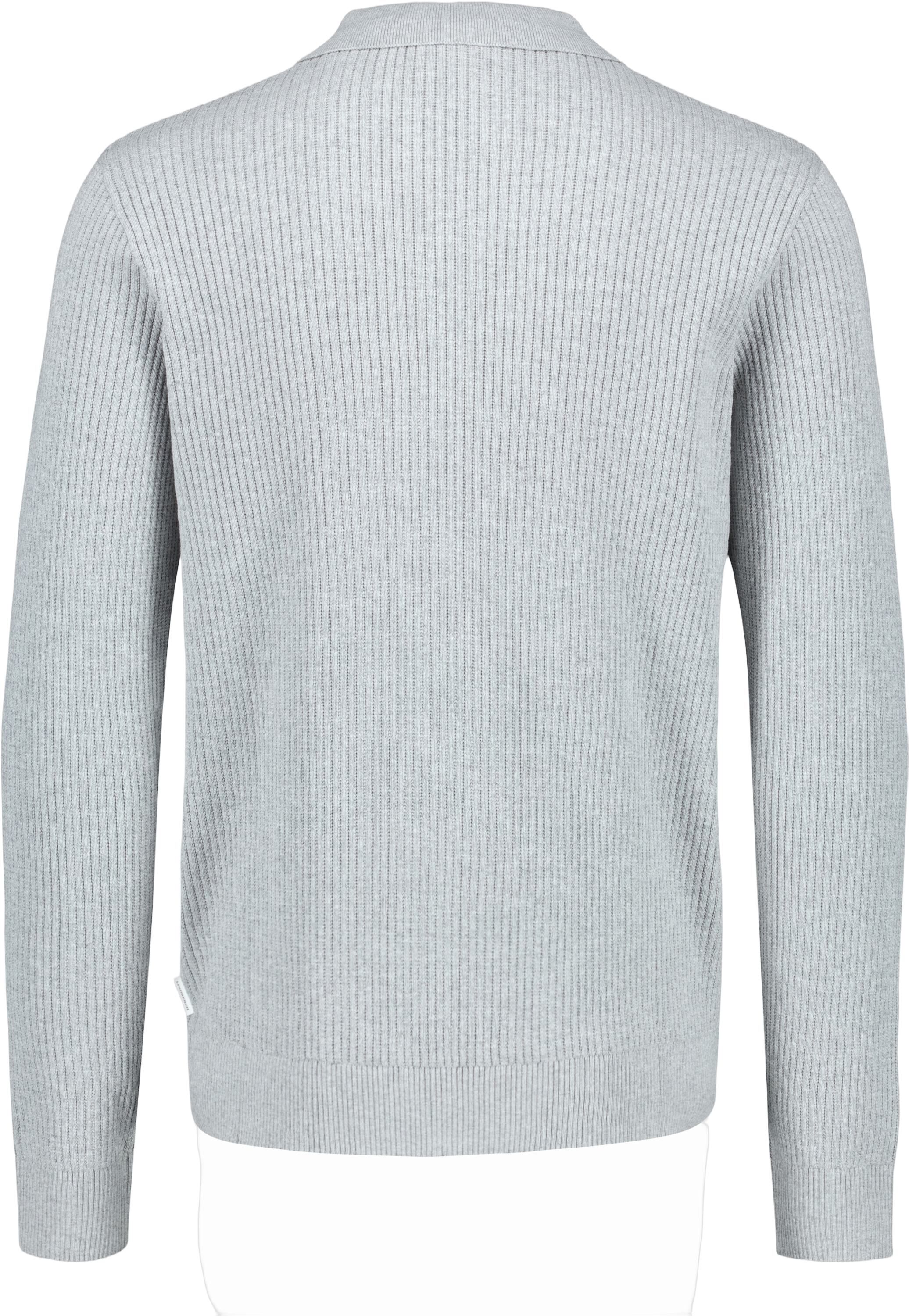 Ribbed L/S v-neck polo