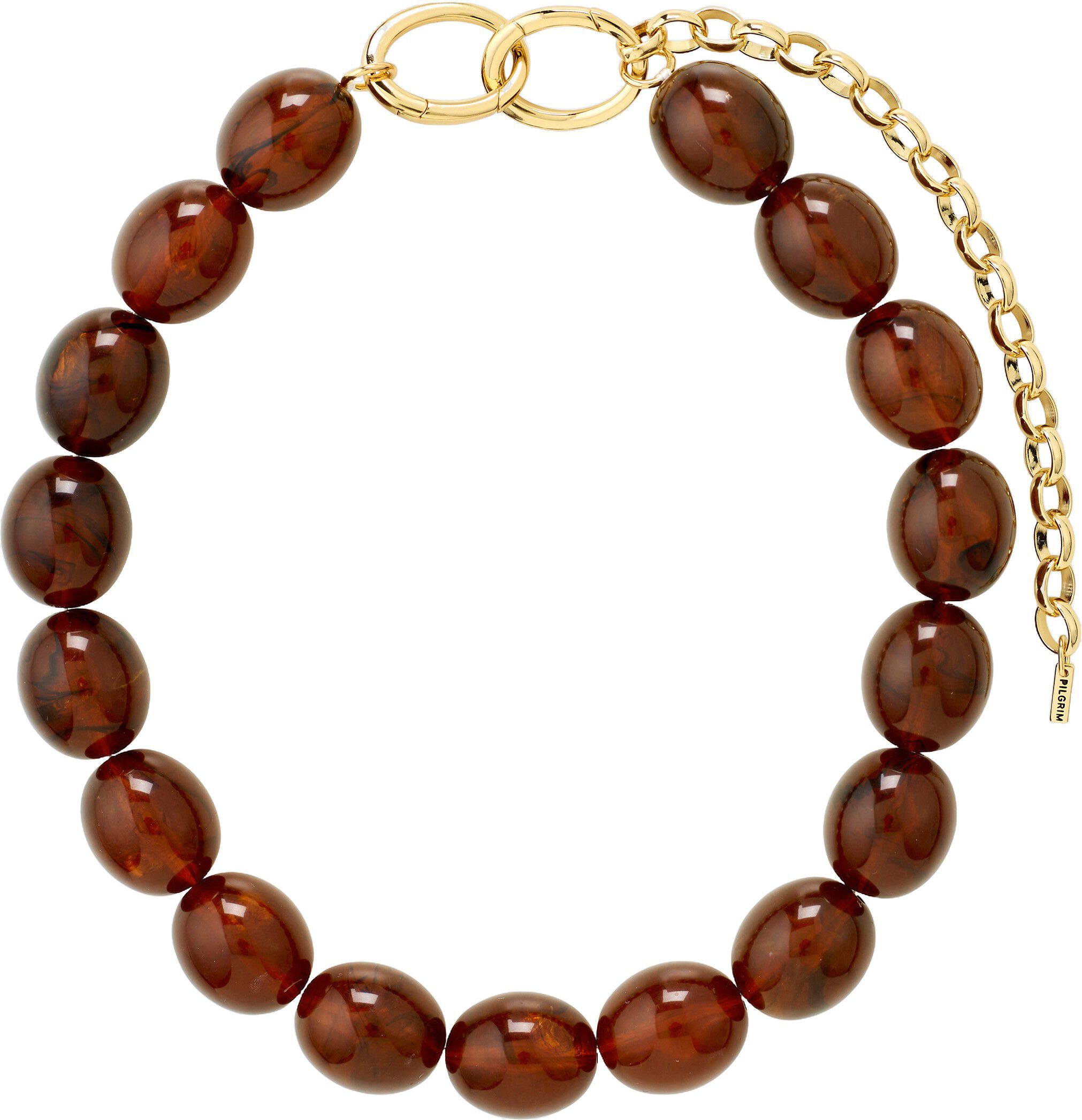 STILL necklace gold-plated/brown