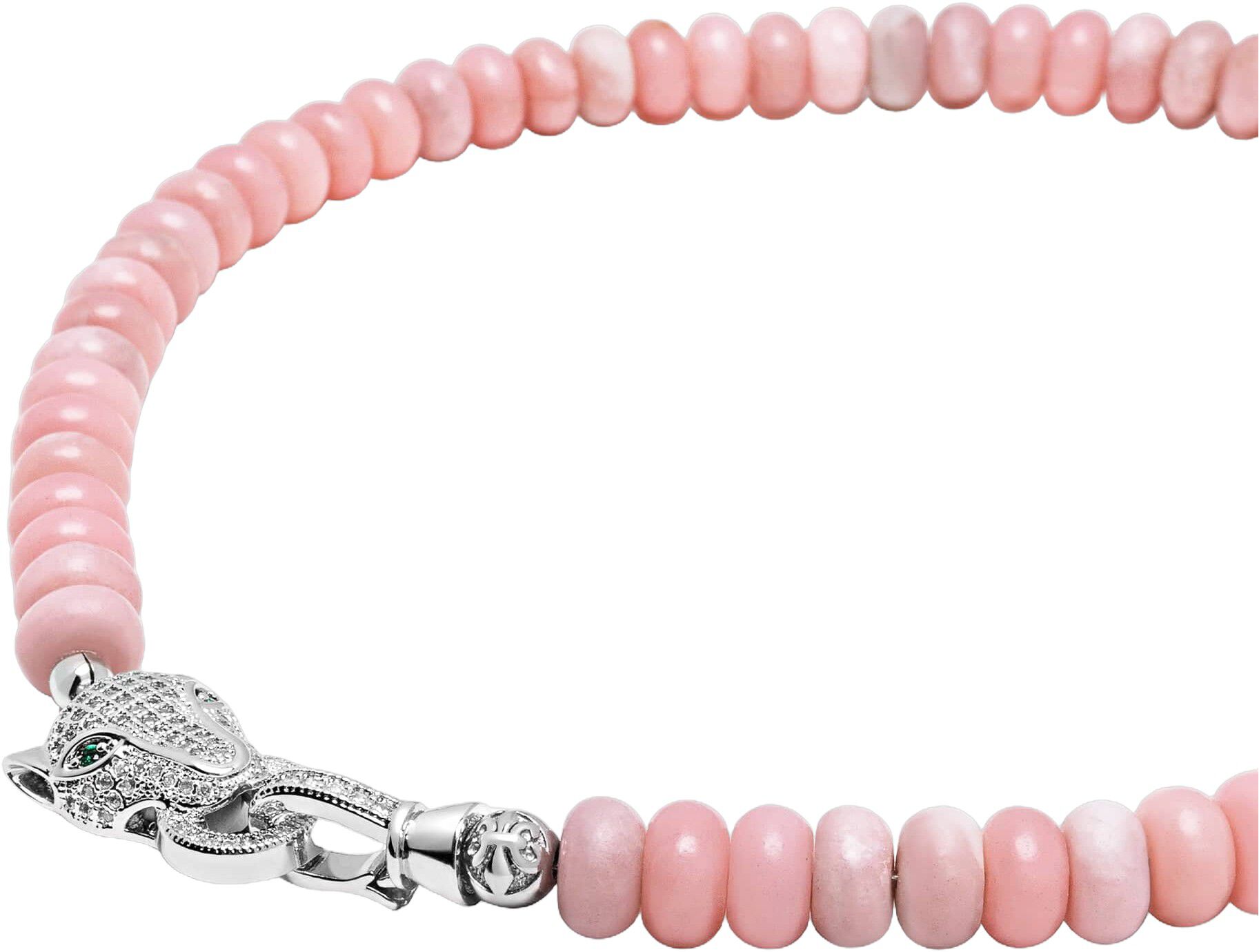 Pink Opal Choker with Panther Head