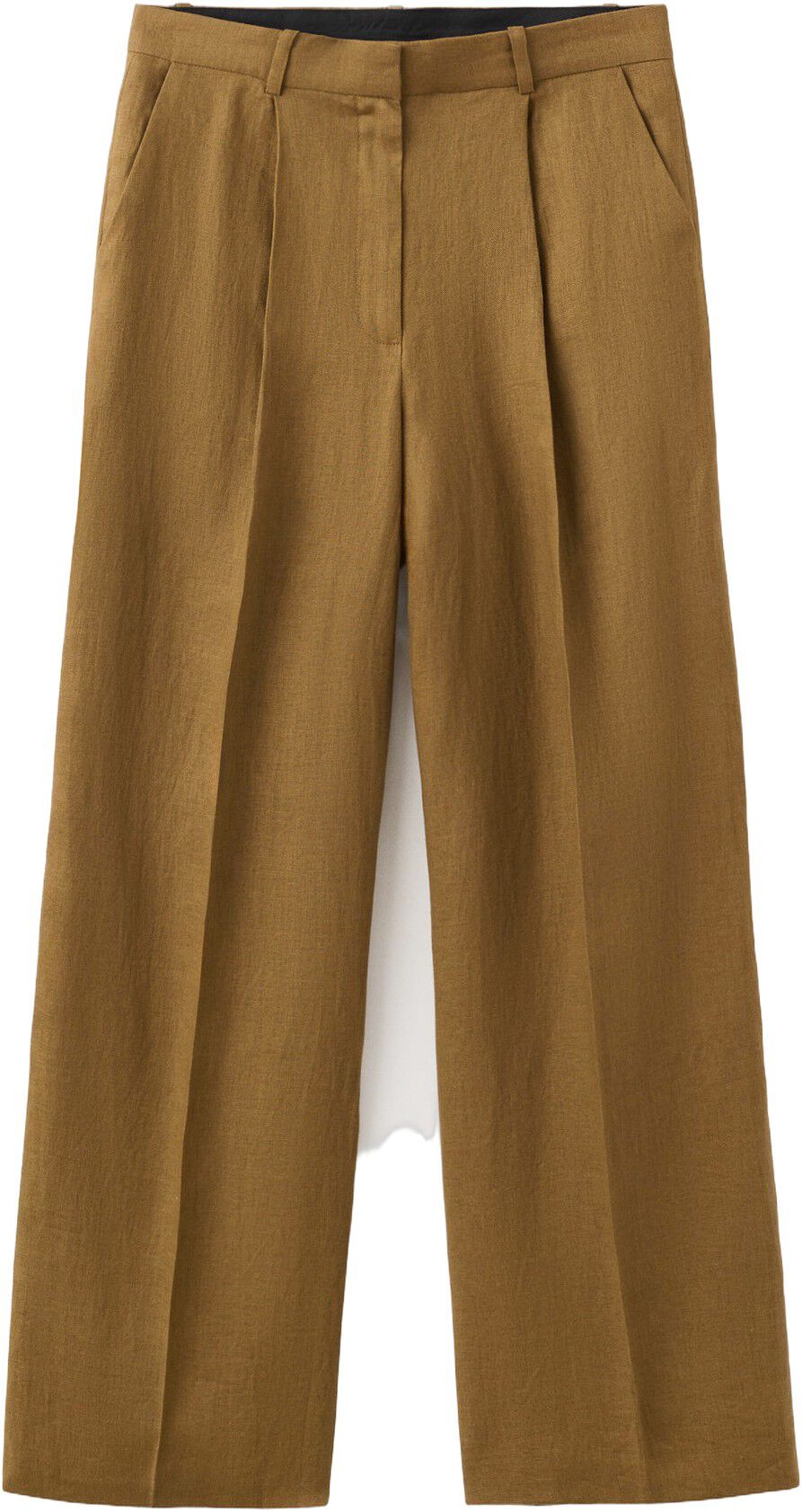 Straight-fit linen suit trousers