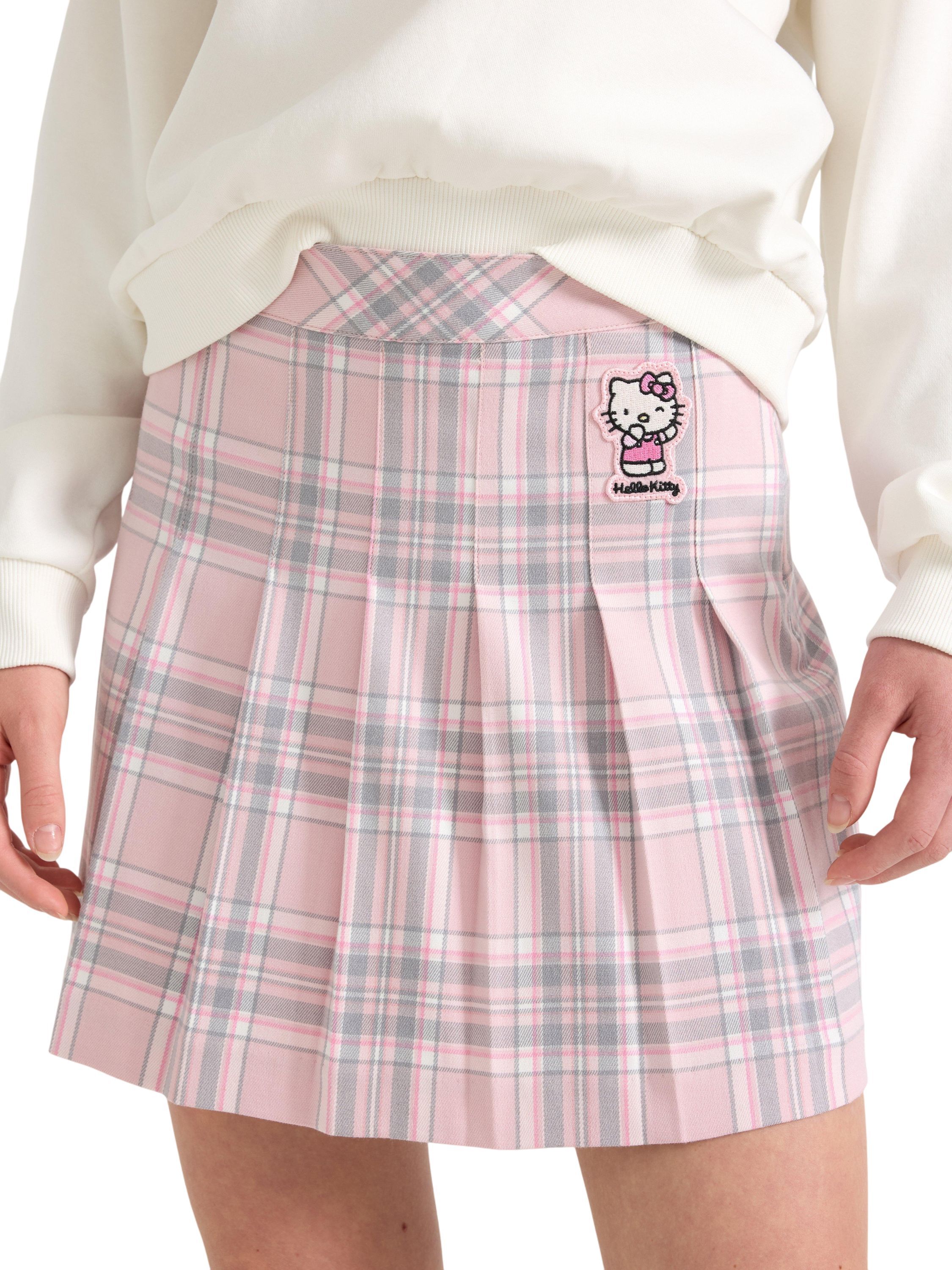 Woven skirt with pleated design, ch