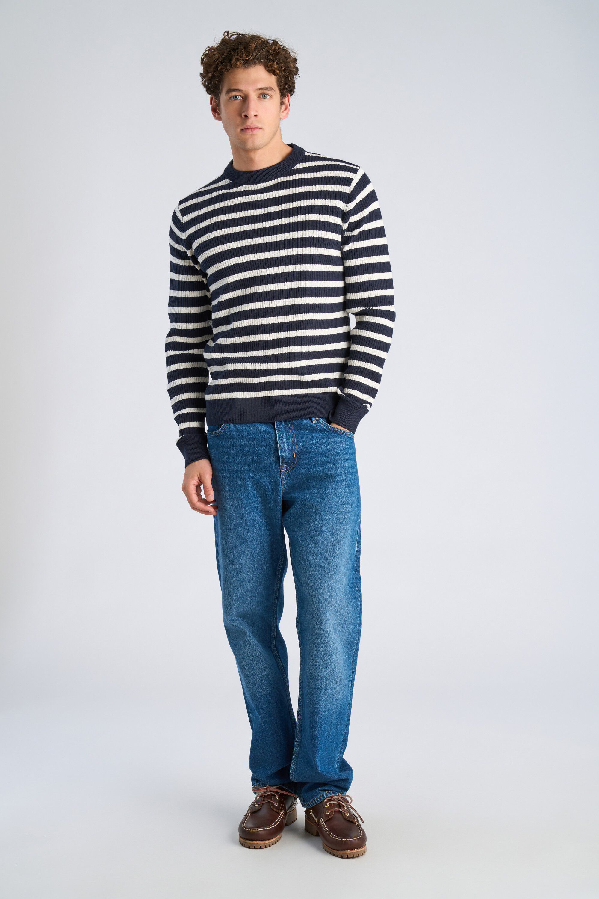 Recycled crew neck knit L/S