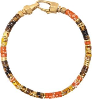 Orange Jasper & Tiger Eye Heishi Bracelet