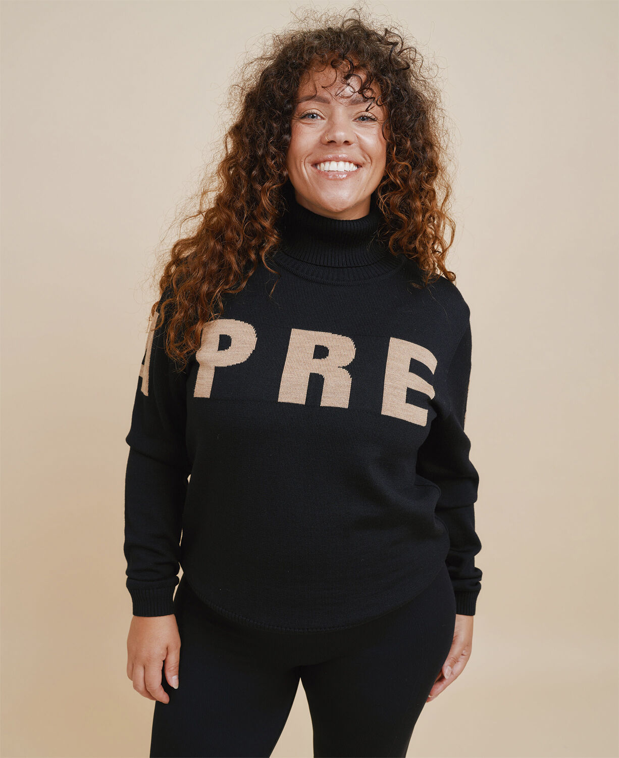 Alpine Turtleneck Knit Sweater - Nero