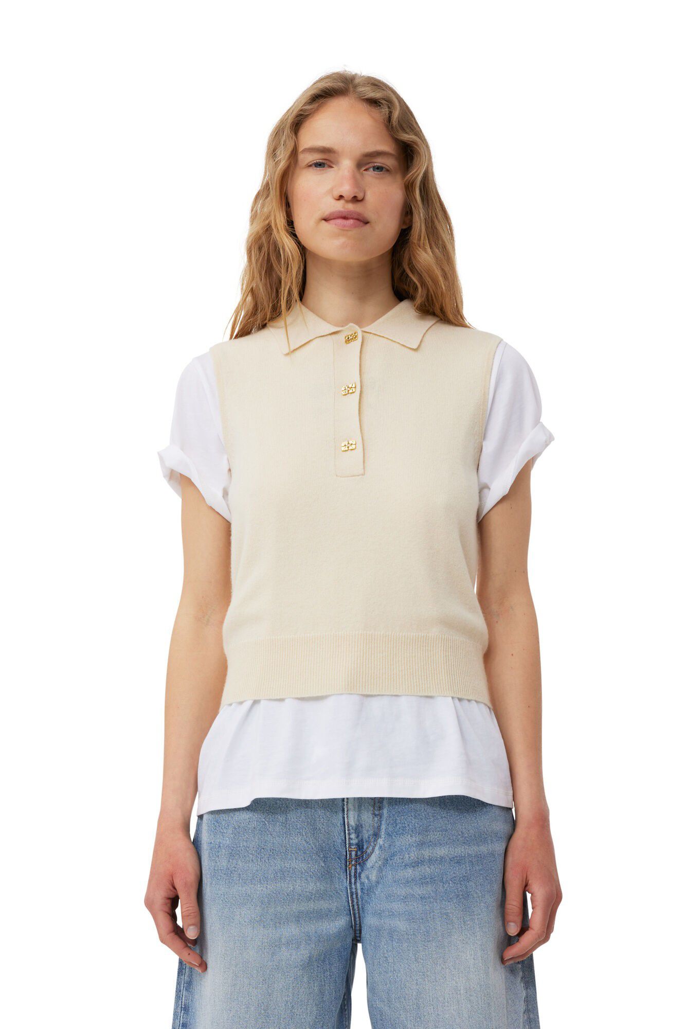 Cashmere Mix Sleeveless Polo - Soli