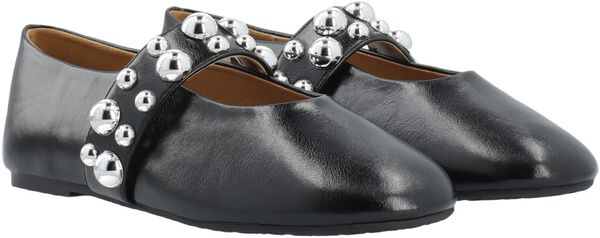 BIALUNA Studded Ballet Flat Faux Leather