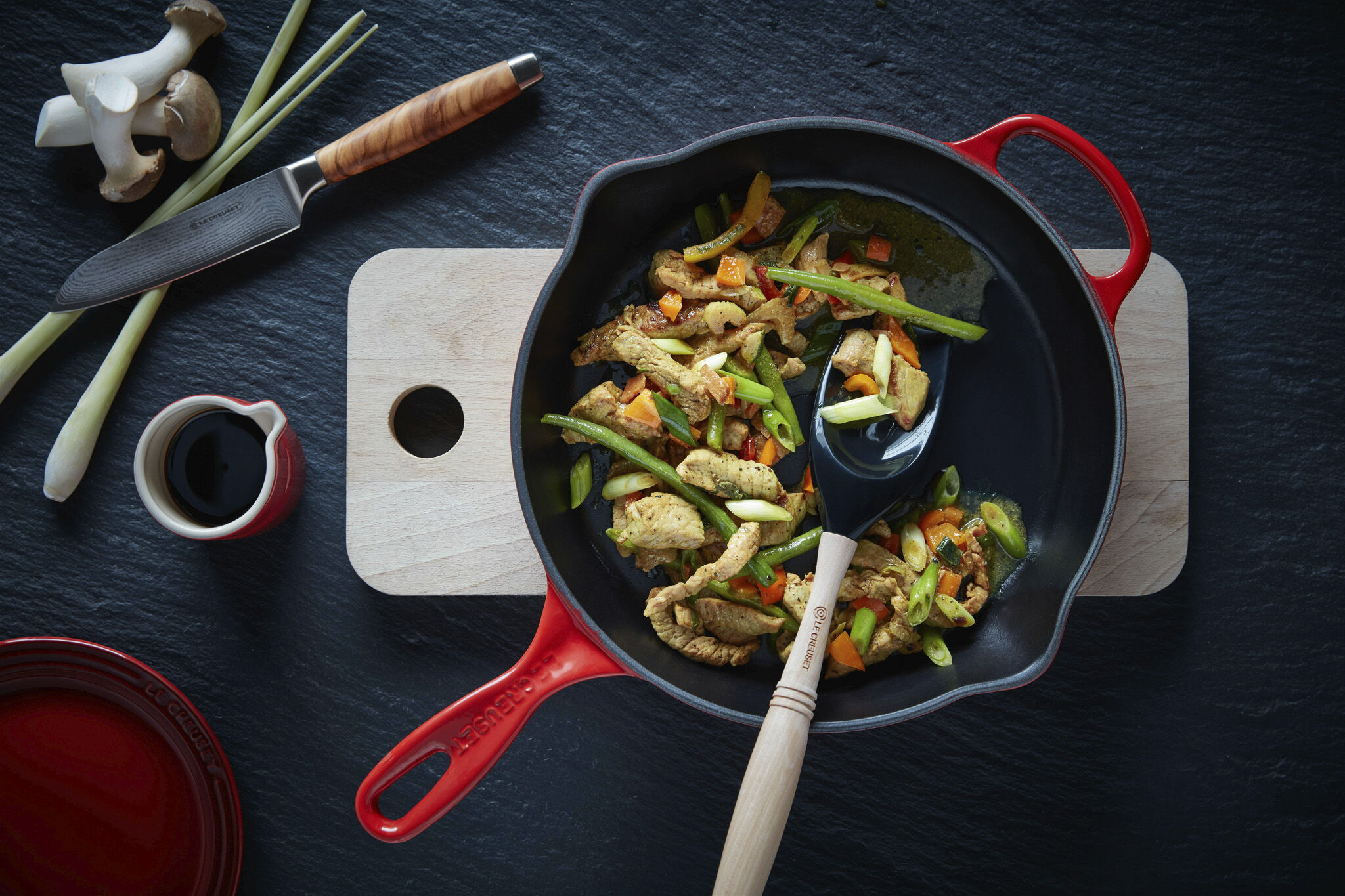 Dyb Stegepande i st&oslash;bejern 26cm Cerise