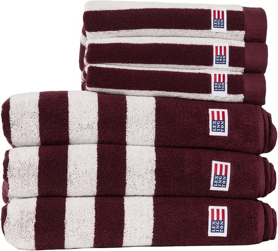 Striped Terry Towel Fig/Snow White