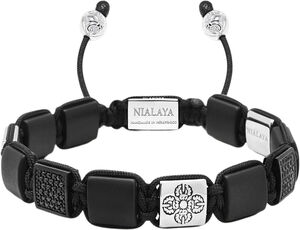 The CZ Flatbead Collection - Black Onyx and Dorje Beads in Stainless S