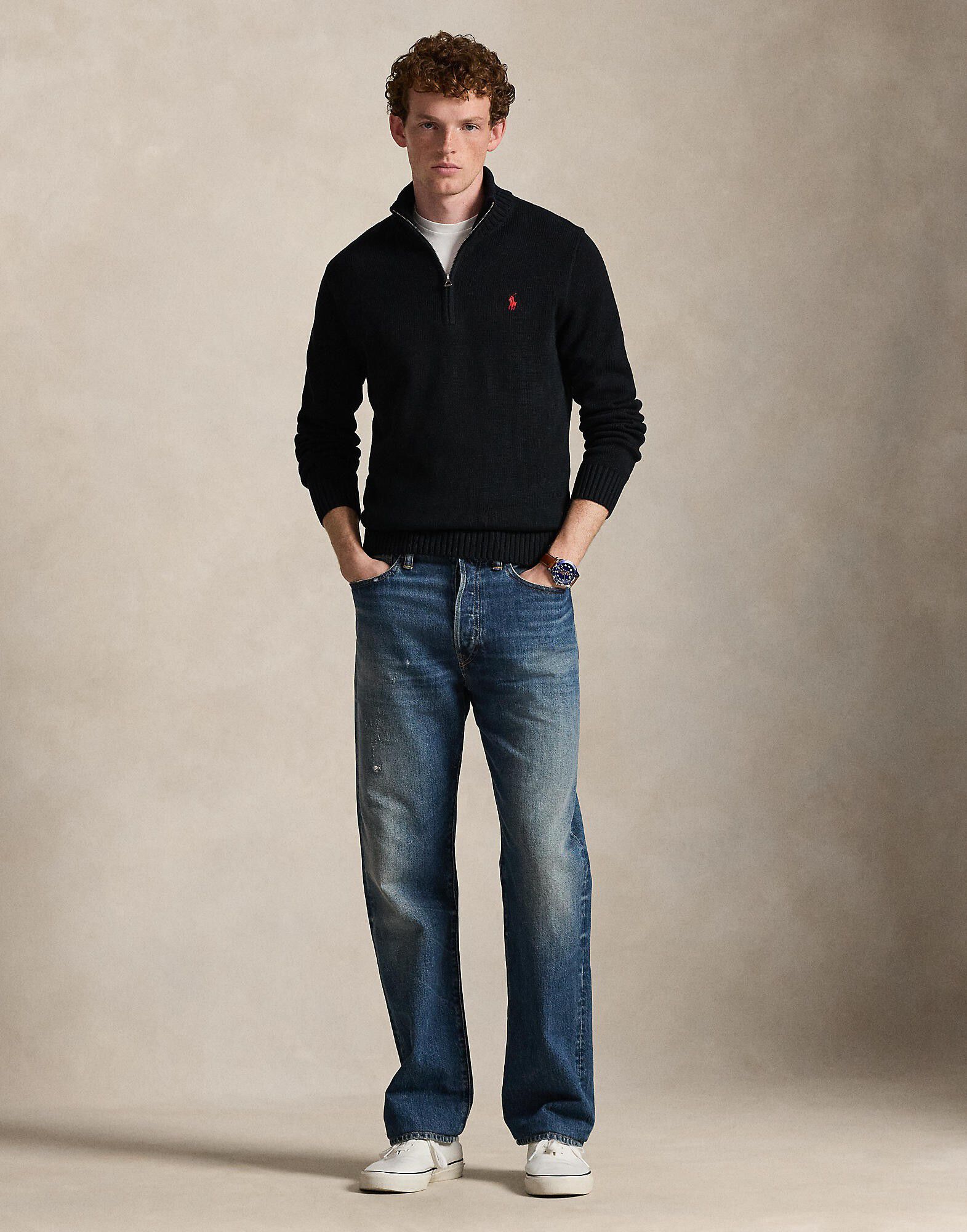 Cotton Quarter-Zip Sweater