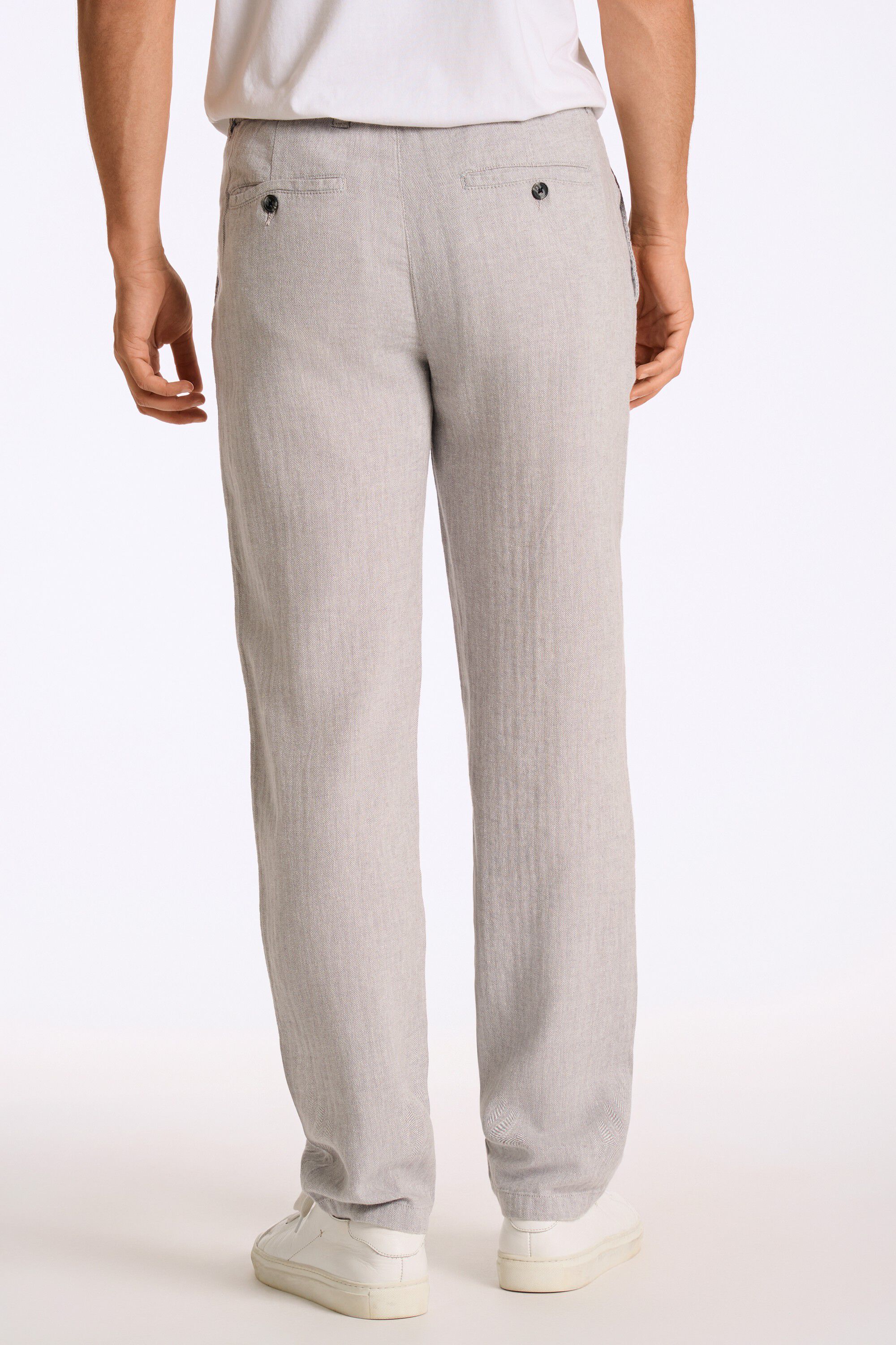 Linen blend herringbone pants
