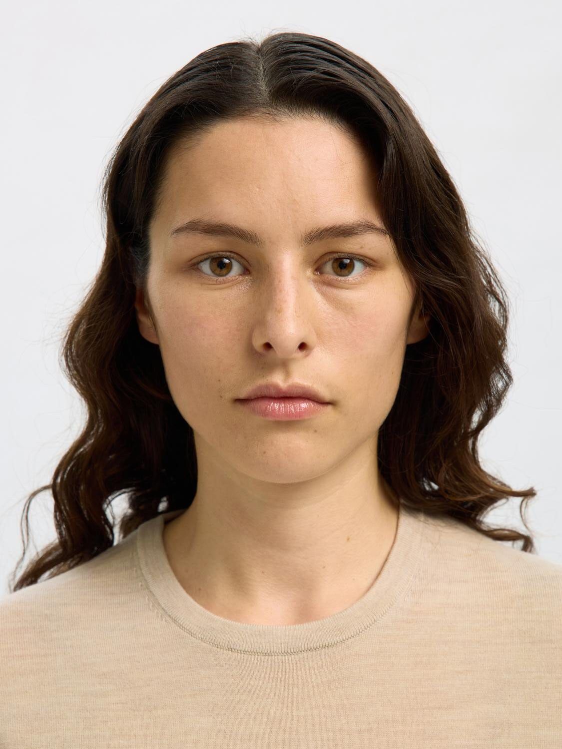 SLFTHEA LS KNIT MERINO O-NECK NOOS