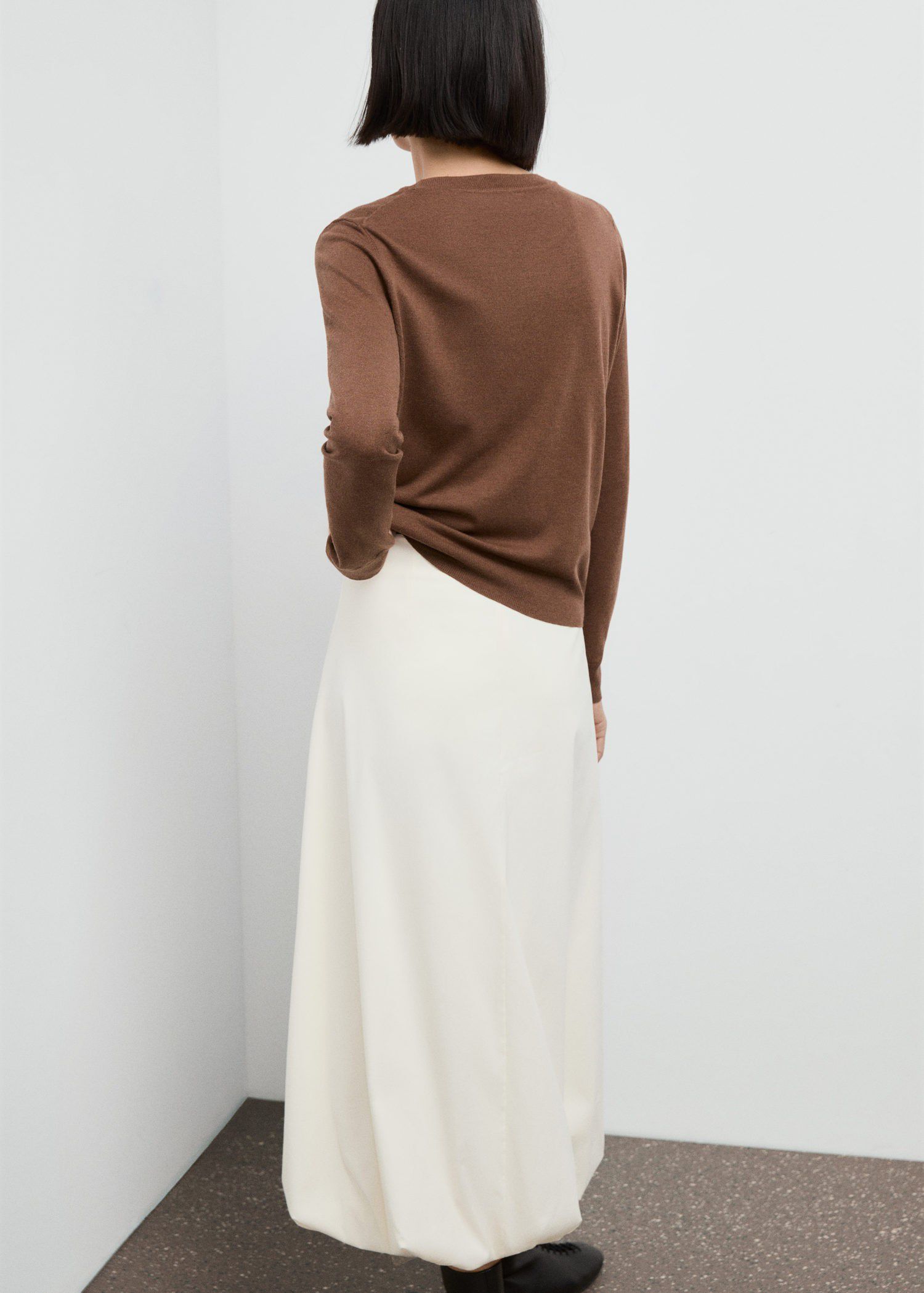 Fine-knit crew-neck sweater