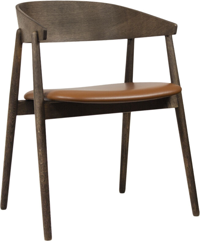 AC2 armchair, Smoked oak, Leather Cognac