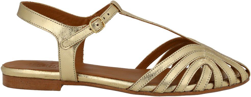 Flad sandal med smuk organisk frontdetalje