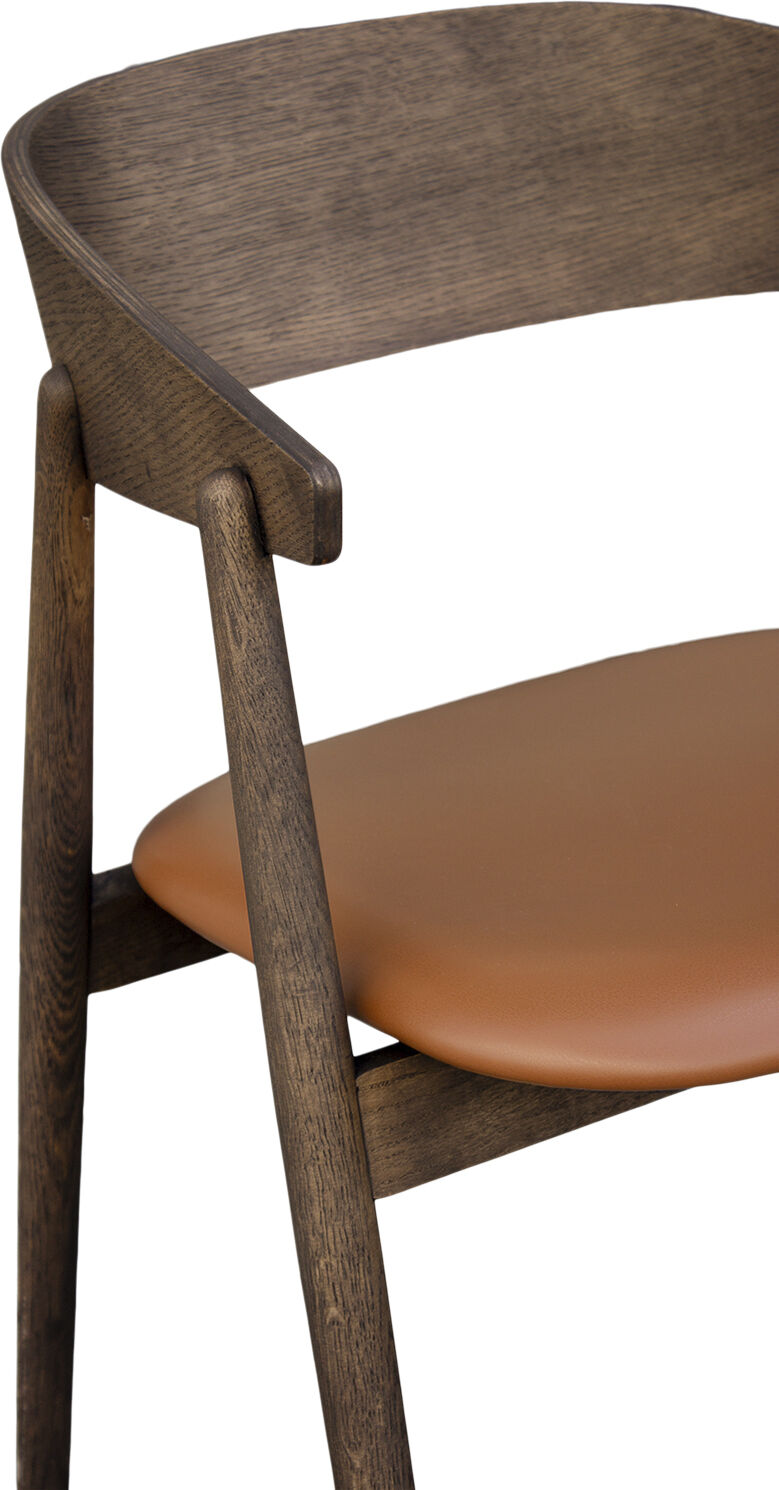 AC2 armchair, Smoked oak, Leather Cognac