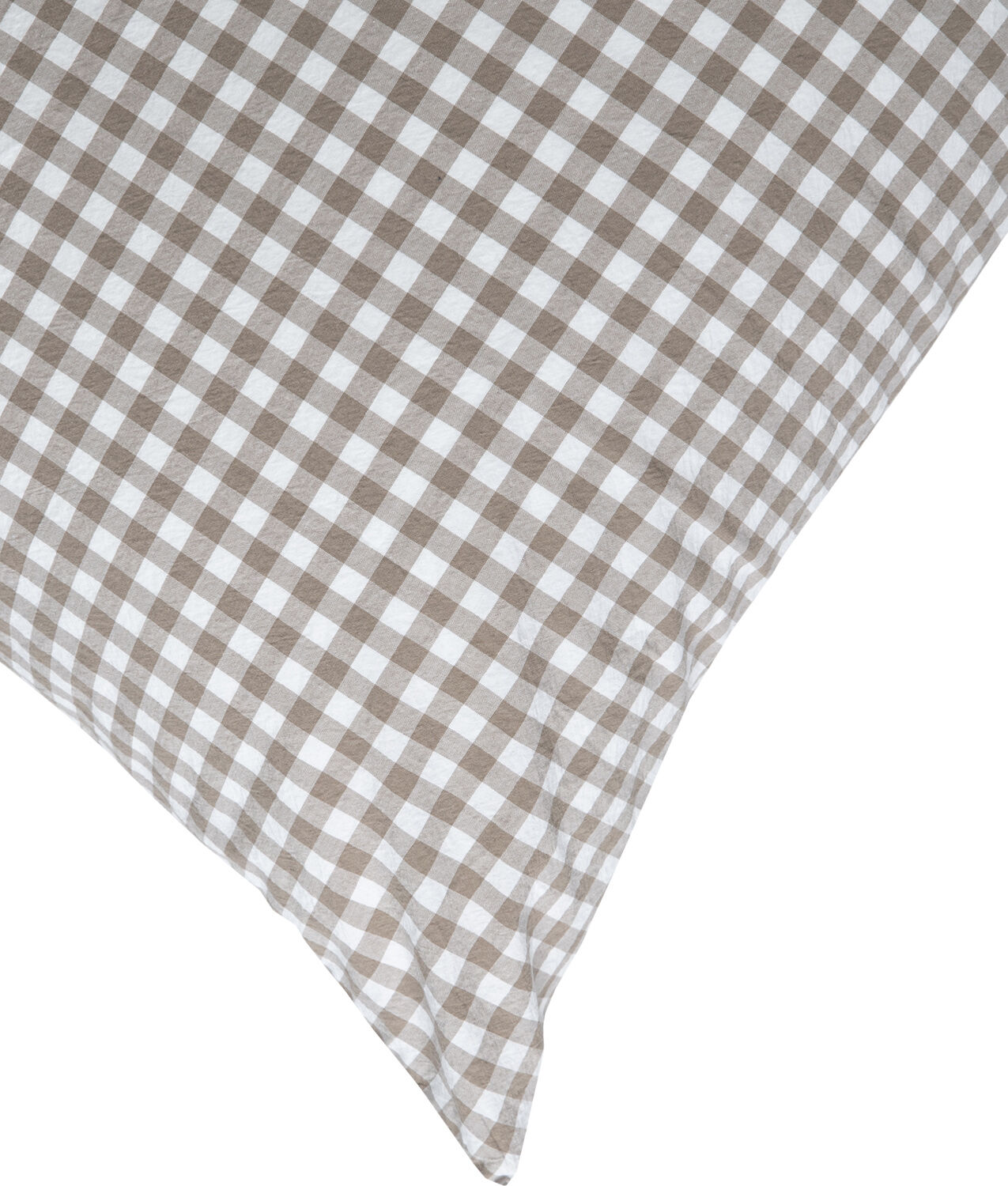 Gingham washed percale brown/white