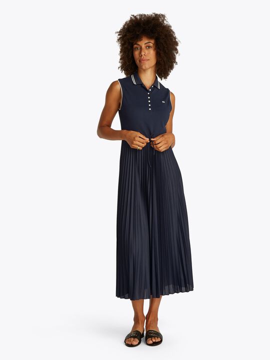 SPORTY PLEATED POLO DRESS NS