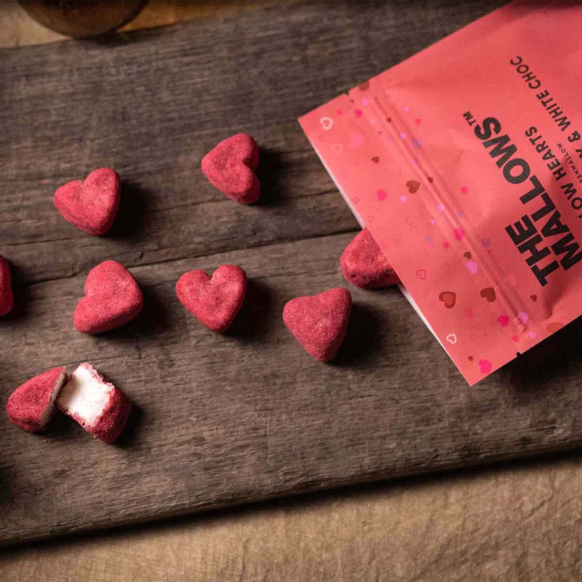 Raspberry Hearts + Belgian White Chocolate