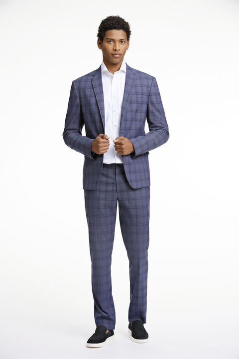 Checked stretch suit