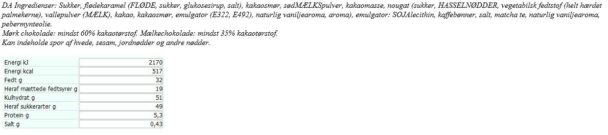 &AElig;ske med 24 flowpakkede chokolade 240g