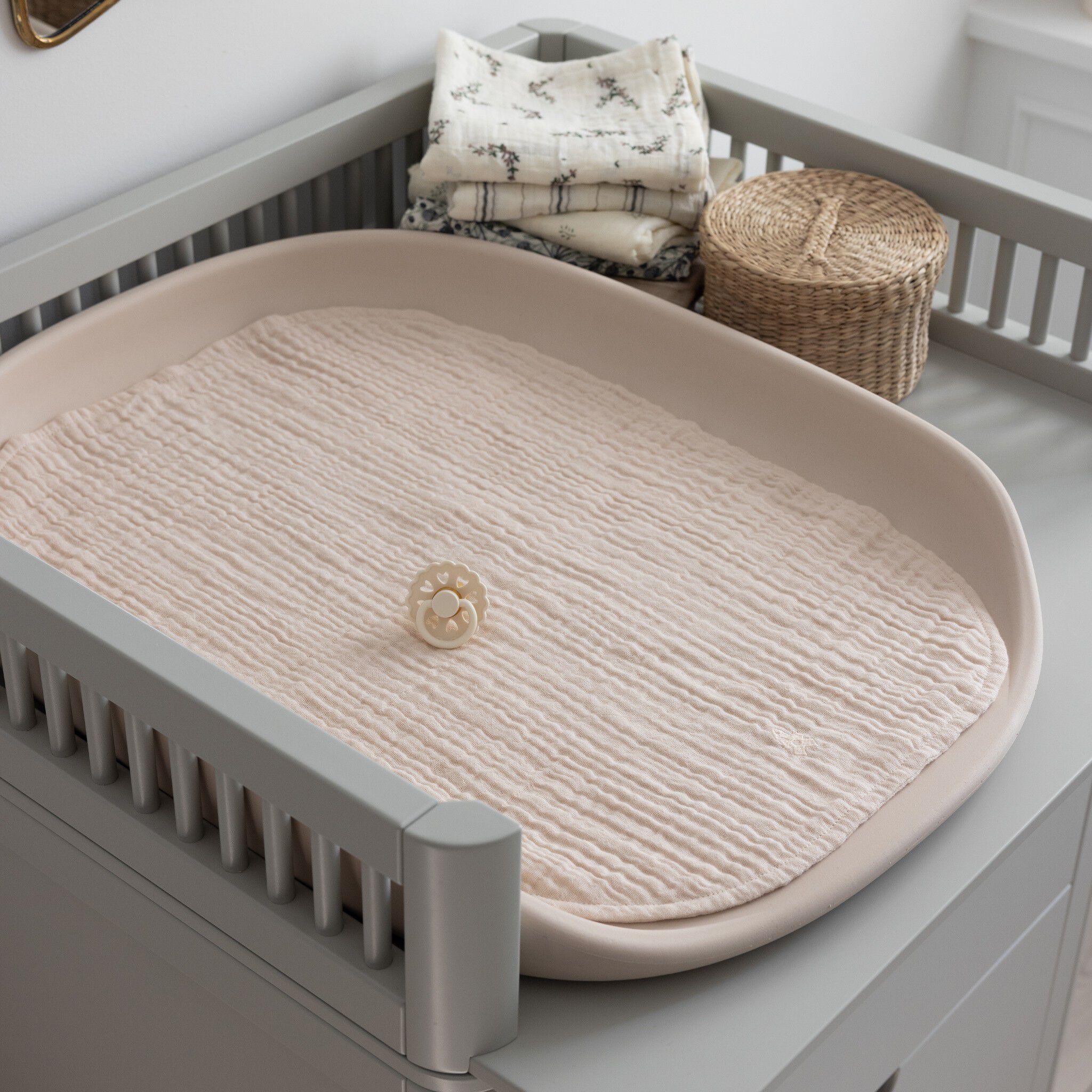 Pusleunderlag 6-lag, 2 stk. , muslin, rose