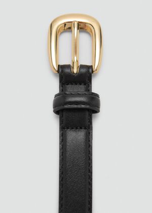Thin belt with metal buckle