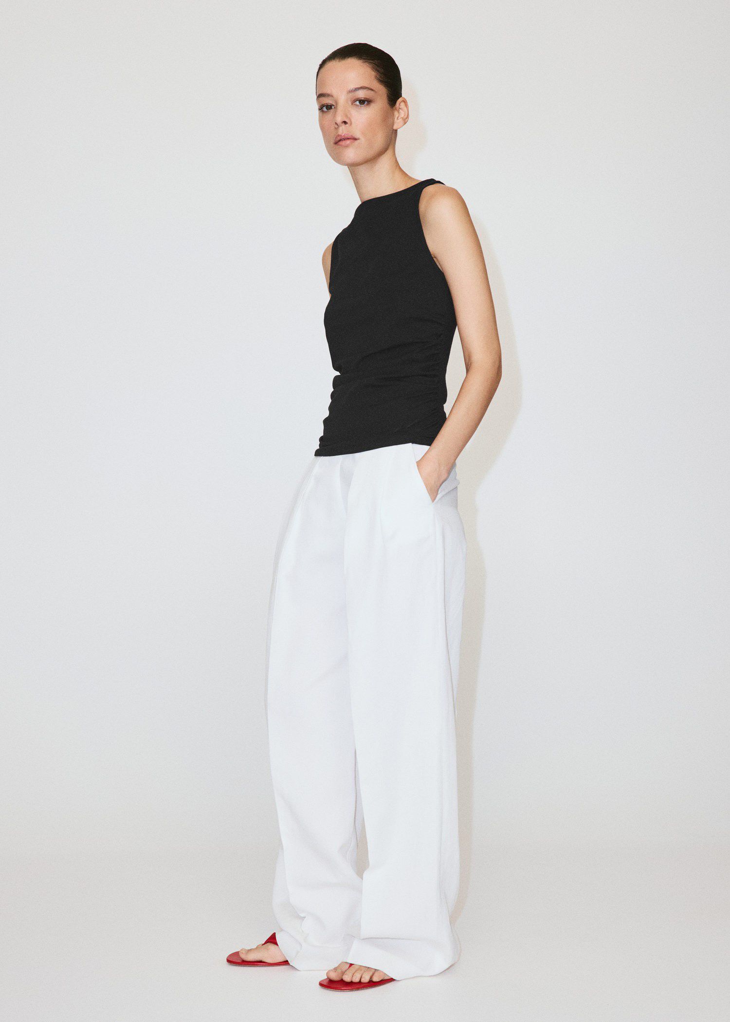 Draped cotton top