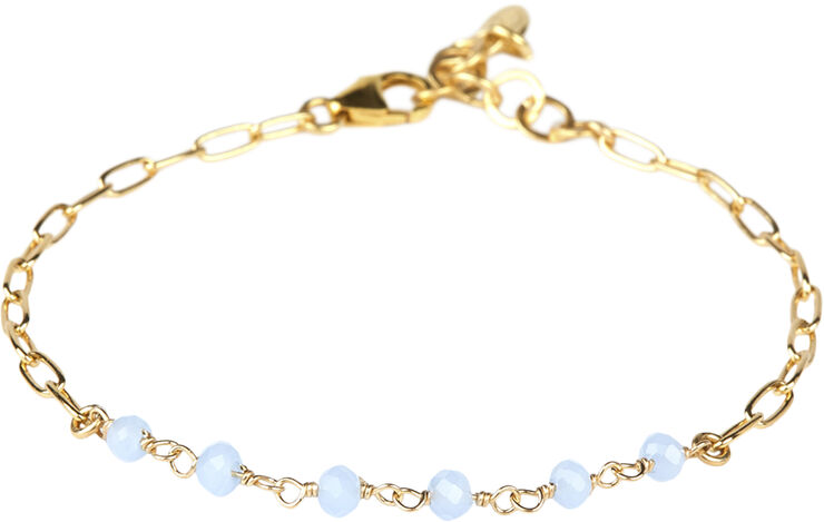Daisy Blue Calcedoni Bracelet - Gold
