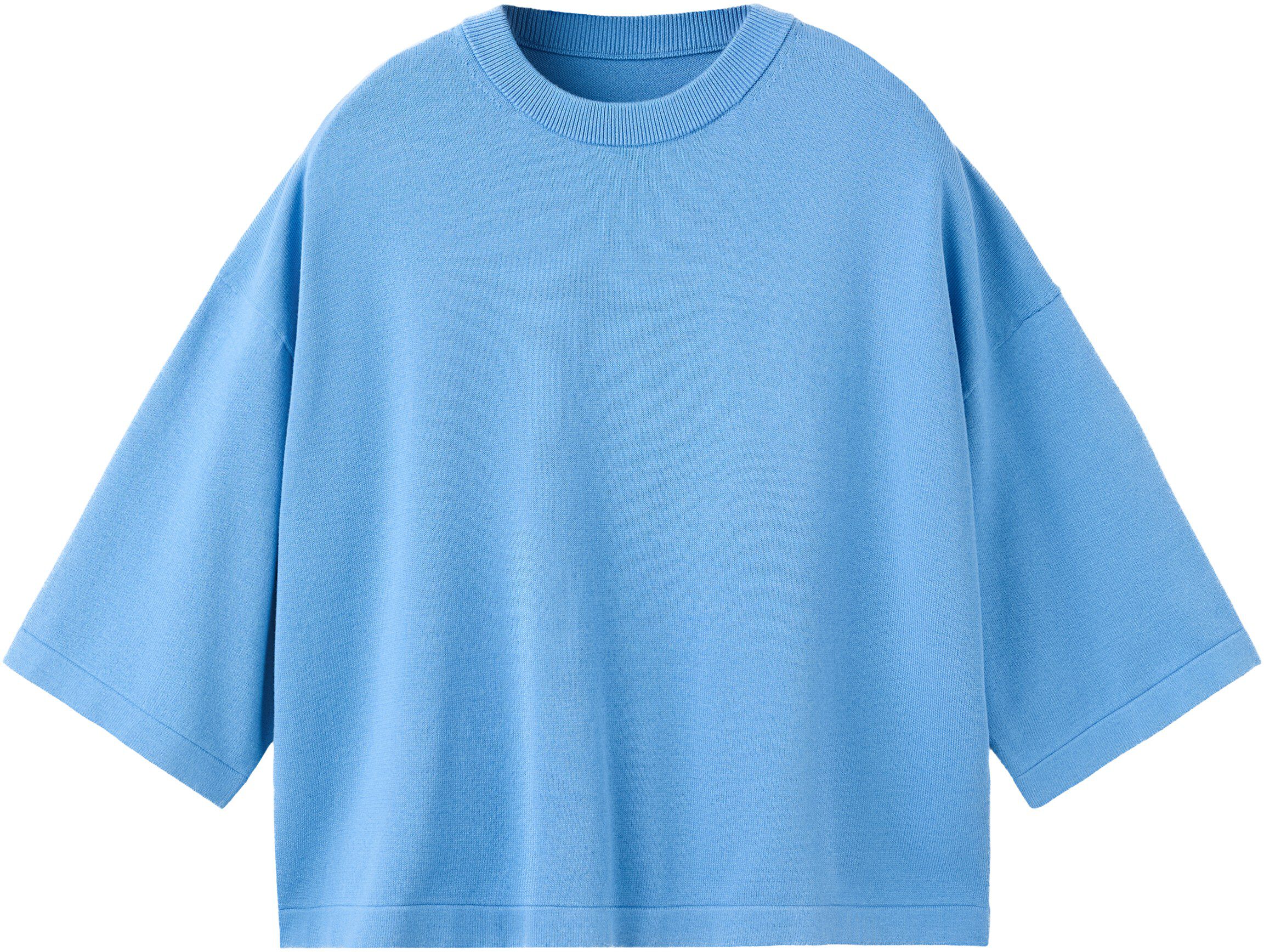 Short-sleeved knitted sweater