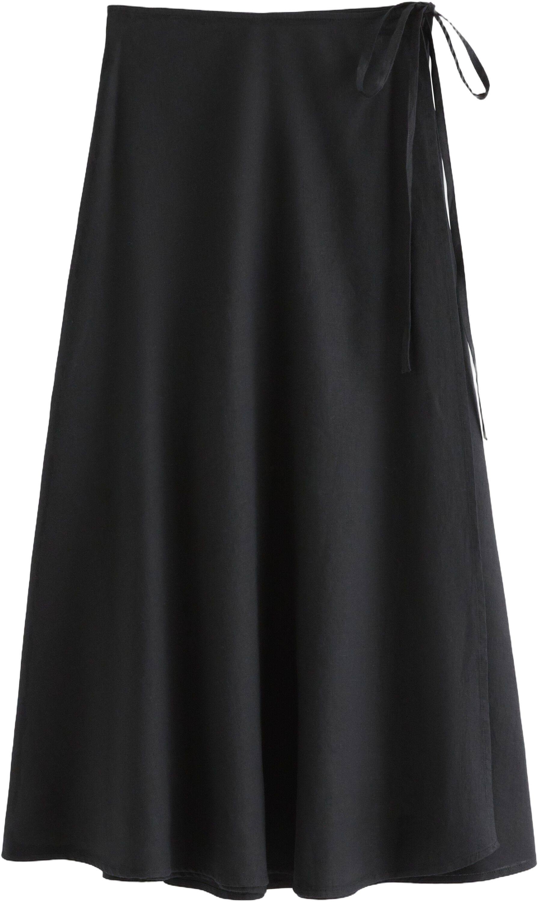 Flowy wrap skirt in a soft linen bl