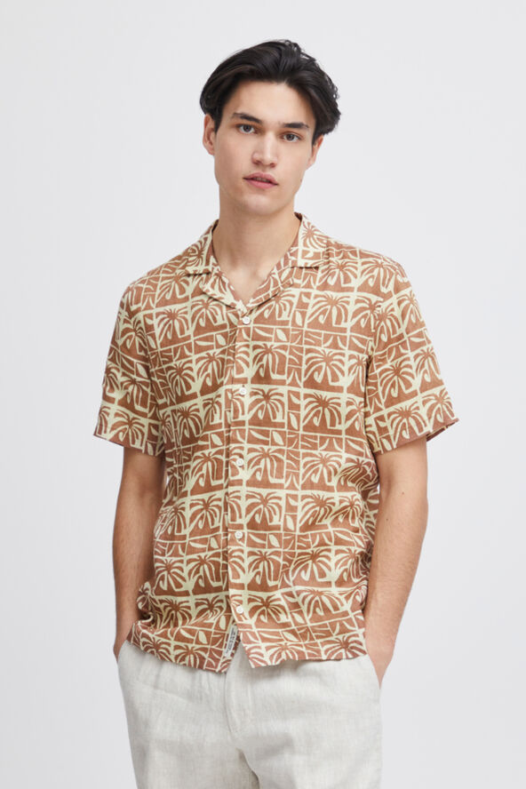 CFANTON SS AOP palm shirt - 100% linen