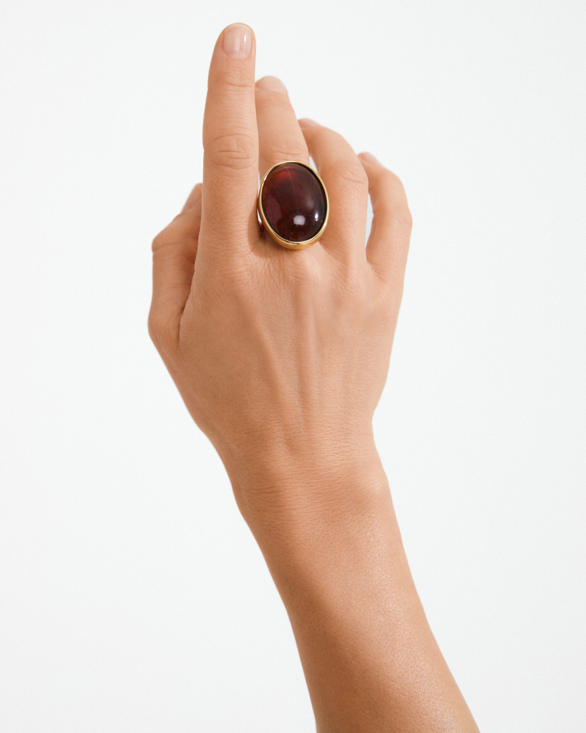 STILL ring gold-plated/brown