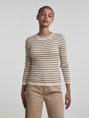 PCCRISTA LS O-NECK KNIT NOOS BC